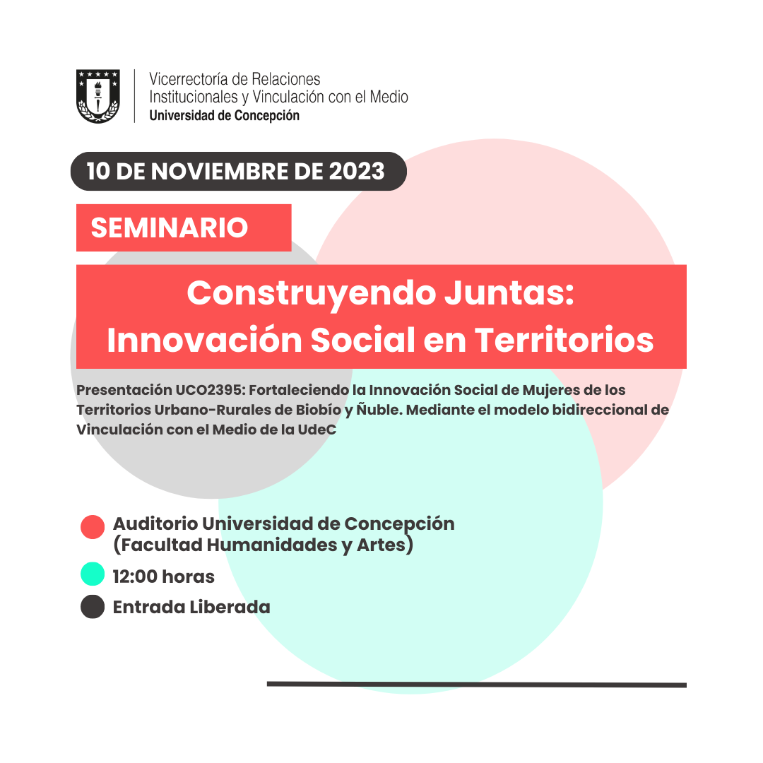 En UdeC se llevará a cabo seminario centrado en la innovación social en mujeres